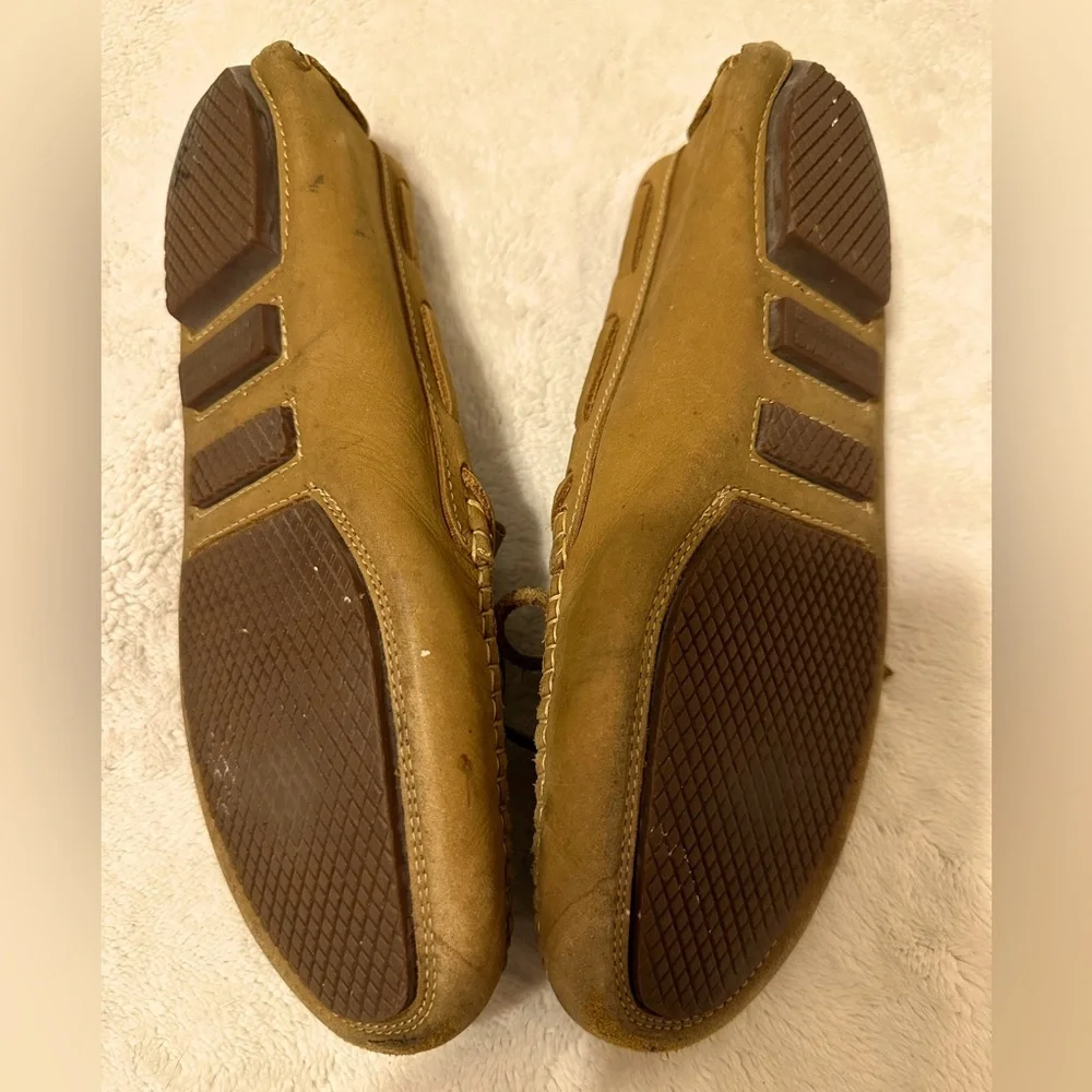Goody Two-Shoes womens brown tan slip on loafers soft Leather Made in Brazil S-9